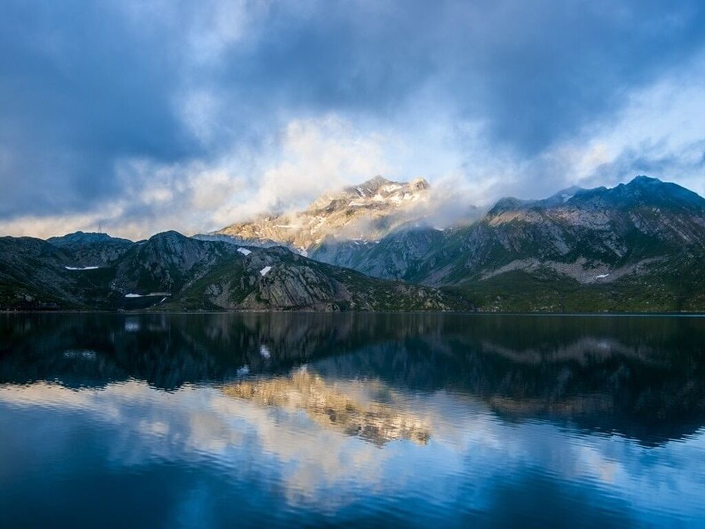 Landscape mountains nature lake large